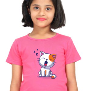 Round Neck Half Sleeve Tee (Yawning Kitty)