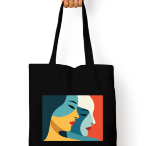 Unisex Tote Bag with Zipper (Faces of 2 Womens)