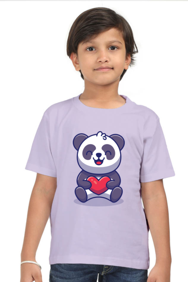 Round Neck Half Sleeve Tee (Panda with Heart)