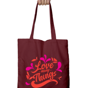 Unisex Tote Bag with Zipper (Love Many Things)