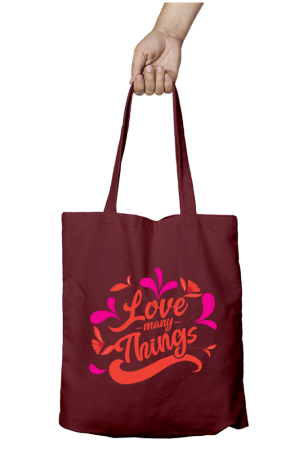 Unisex Tote Bag with Zipper (Love Many Things)