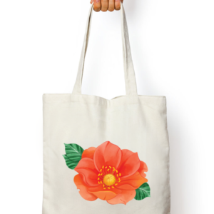 Unisex Tote Bag with Zipper (Flowers)