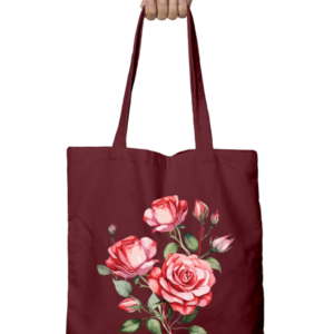 Unisex Tote Bag with Zipper (Flowers)