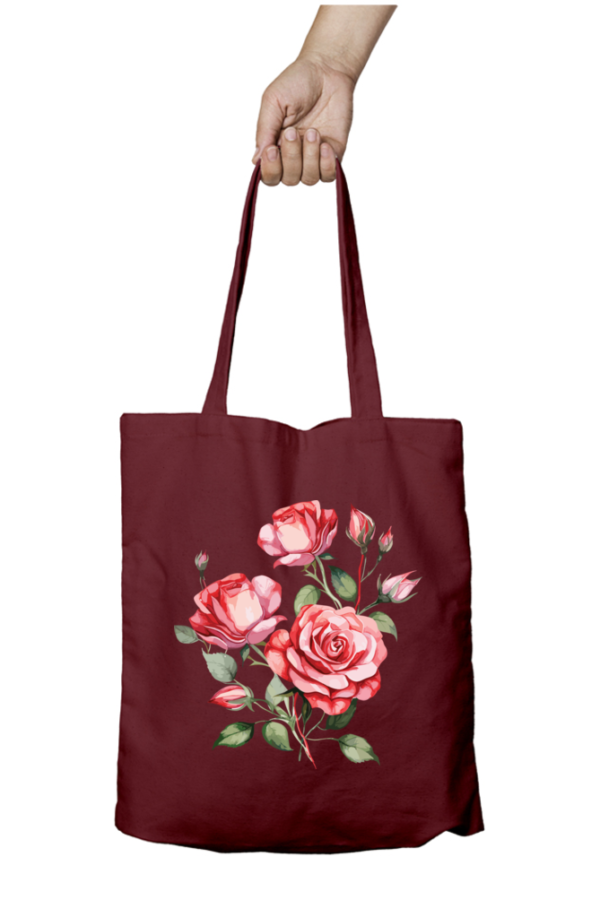 Unisex Tote Bag with Zipper (Flowers)