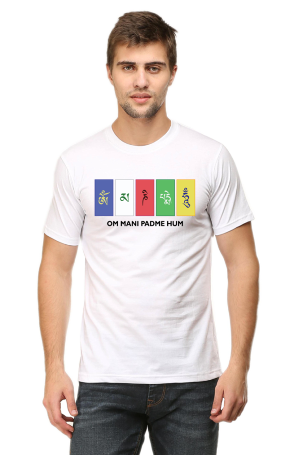 Round Neck Half Sleeve Tee (Om Ma Ni Padme Hum)