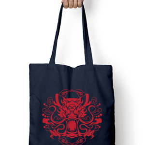 Unisex Tote Bag with Zipper (Red Dragon)
