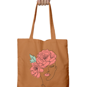 Unisex Tote Bag with Zipper (Lady with Flowers)