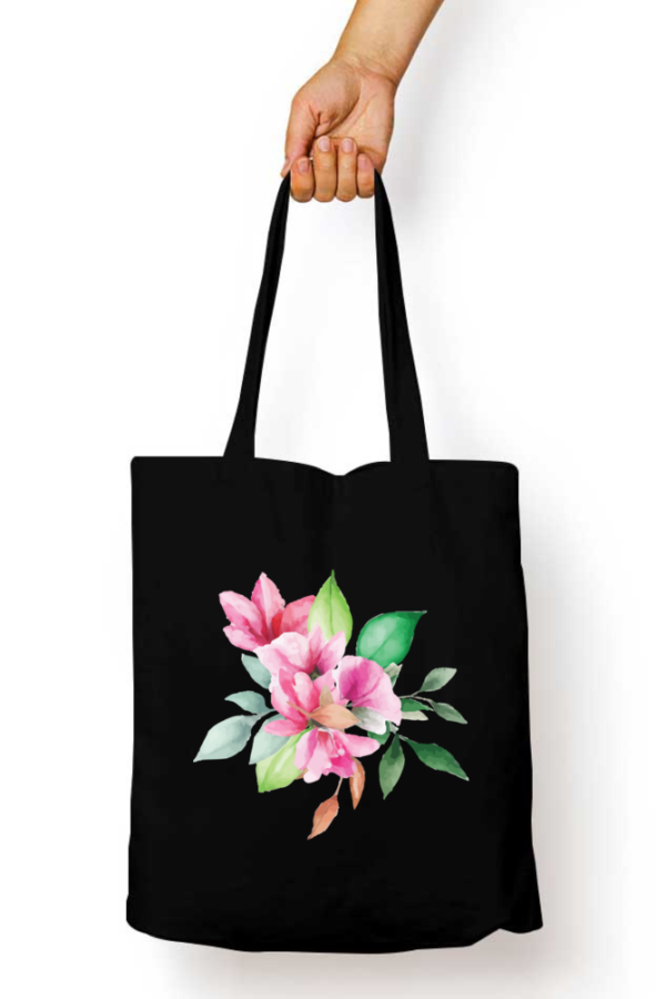 Unisex Tote Bag with Zipper (Flower)