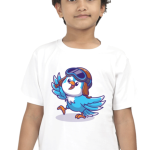 Round Neck Half Sleeve Tee (Blue Bird)