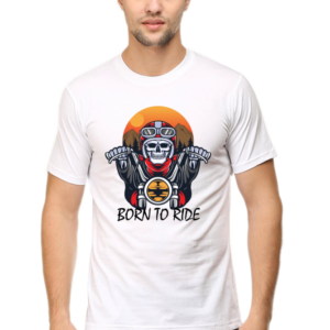Round Neck Half Sleeve Tee (Born To Ride)
