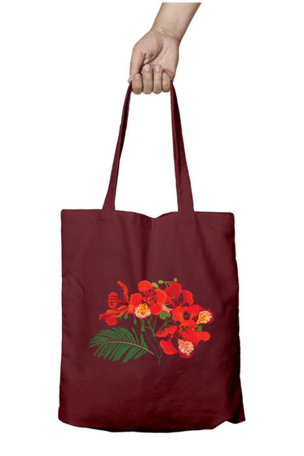 Unisex Tote Bag with Zipper (Flowers)