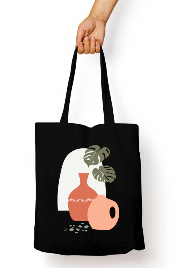 Unisex Tote Bag with Zipper (Pot Painting)