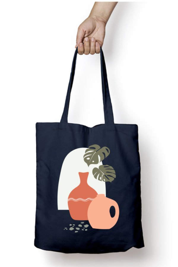 Unisex Tote Bag with Zipper (Pot Painting)