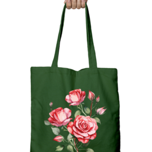 Unisex Tote Bag with Zipper (Flowers)