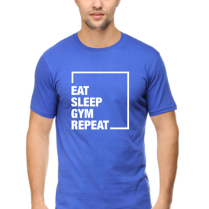 Round Neck Half Sleeve Tee (Eat, Sleep, Gym, Repeat)