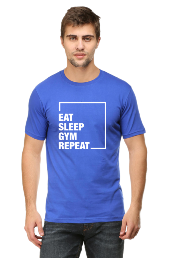 Round Neck Half Sleeve Tee (Eat, Sleep, Gym, Repeat)
