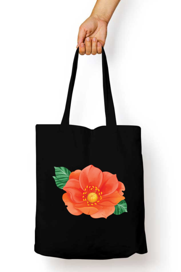 Unisex Tote Bag with Zipper (Flowers)
