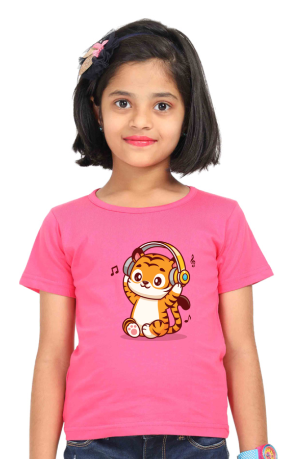 Round Neck Half Sleeve Tee (Baby Tiger with Headphone)