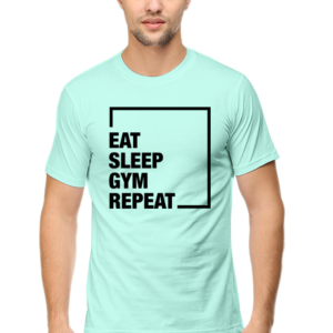 Round Neck Half Sleeve Tee (Eat, Sleep, Gym, Repeat)