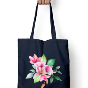 Unisex Tote Bag with Zipper (Flower)