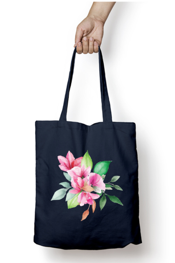 Unisex Tote Bag with Zipper (Flower)