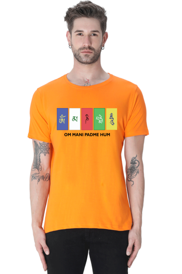 Round Neck Half Sleeve Tee (Om Ma Ni Padme Hum)