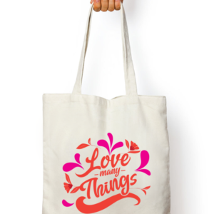 Unisex Tote Bag with Zipper (Love Many Things)