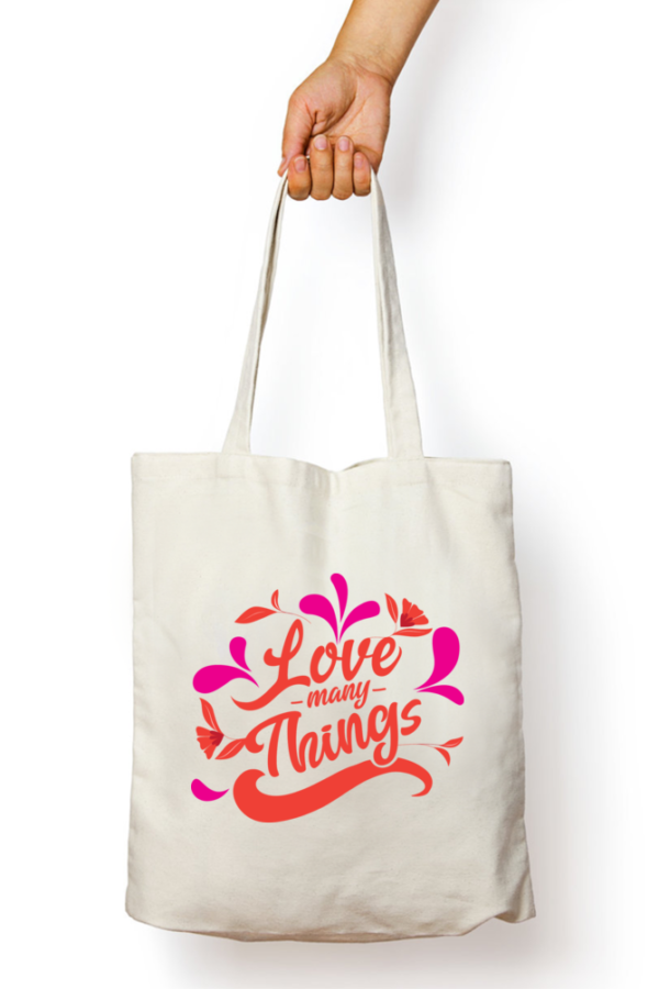 Unisex Tote Bag with Zipper (Love Many Things)