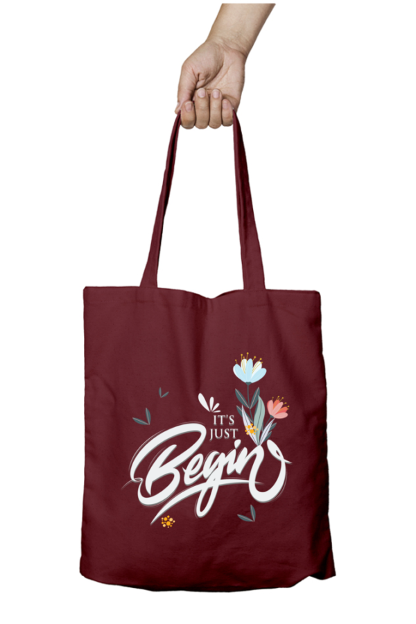 Unisex Tote Bag with Zipper (It's Just Begin)