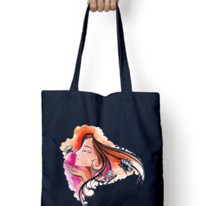 Unisex Tote Bag with Zipper (Women and Butterflies)