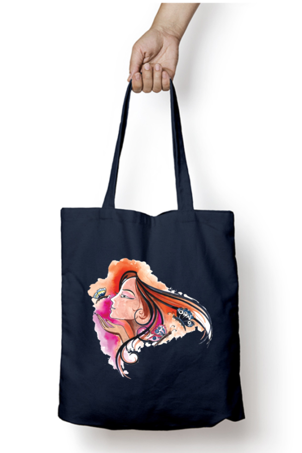 Unisex Tote Bag with Zipper (Women and Butterflies)