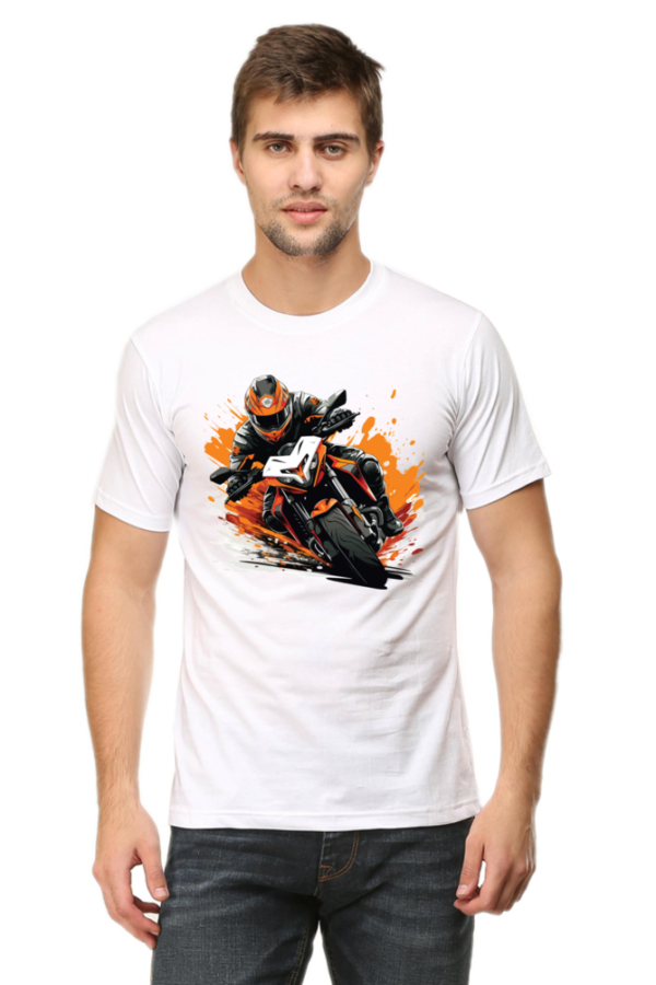 Round Neck Half Sleeve Tee (Bike Rider)