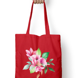 Unisex Tote Bag with Zipper (Flower)