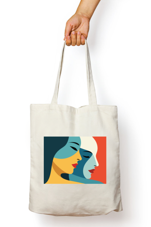 Unisex Tote Bag with Zipper (Faces of 2 Womens)