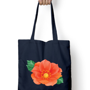 Unisex Tote Bag with Zipper (Flowers)