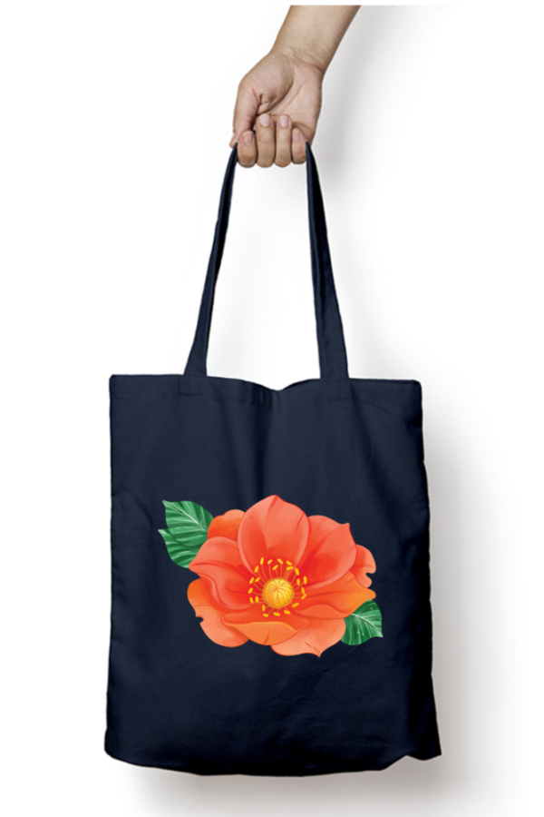 Unisex Tote Bag with Zipper (Flowers)