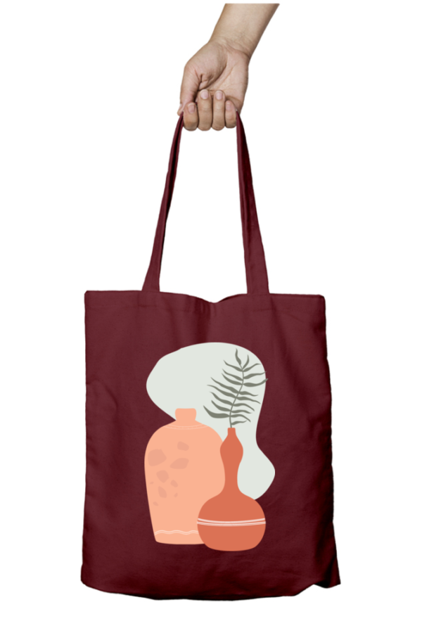 Unisex Tote Bag with Zipper (Pot Painting)