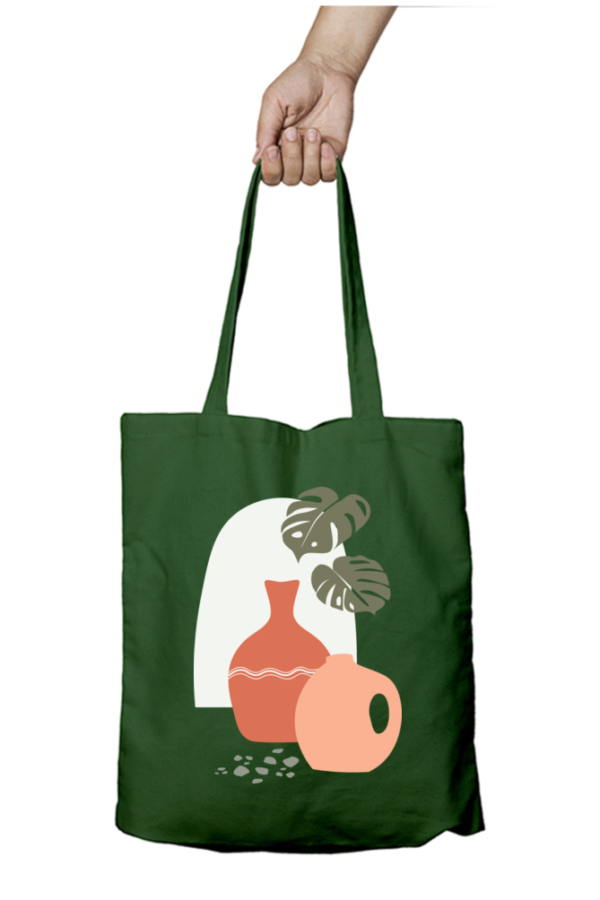 Unisex Tote Bag with Zipper (Pot Painting)