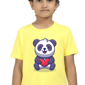 Round Neck Half Sleeve Tee (Panda with Heart)
