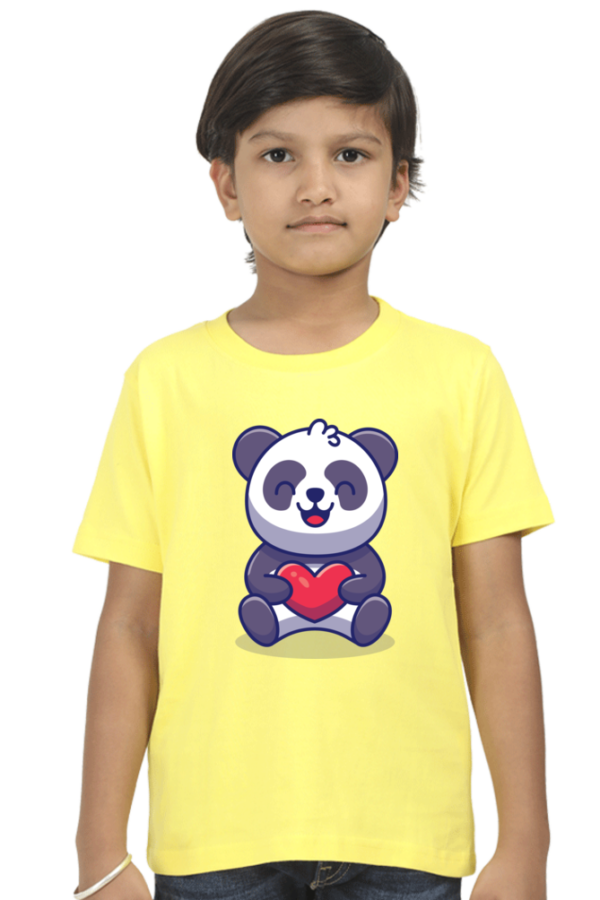 Round Neck Half Sleeve Tee (Panda with Heart)