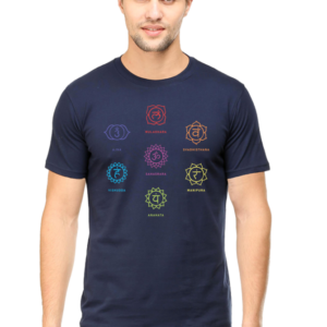 Round Neck Half Sleeve Tee (Body Chakras, Yoga, Meditation)