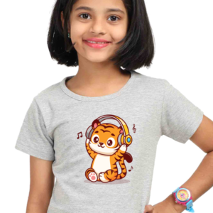 Round Neck Half Sleeve Tee (Baby Tiger with Headphone)