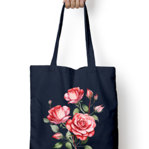 Unisex Tote Bag with Zipper (Flowers)