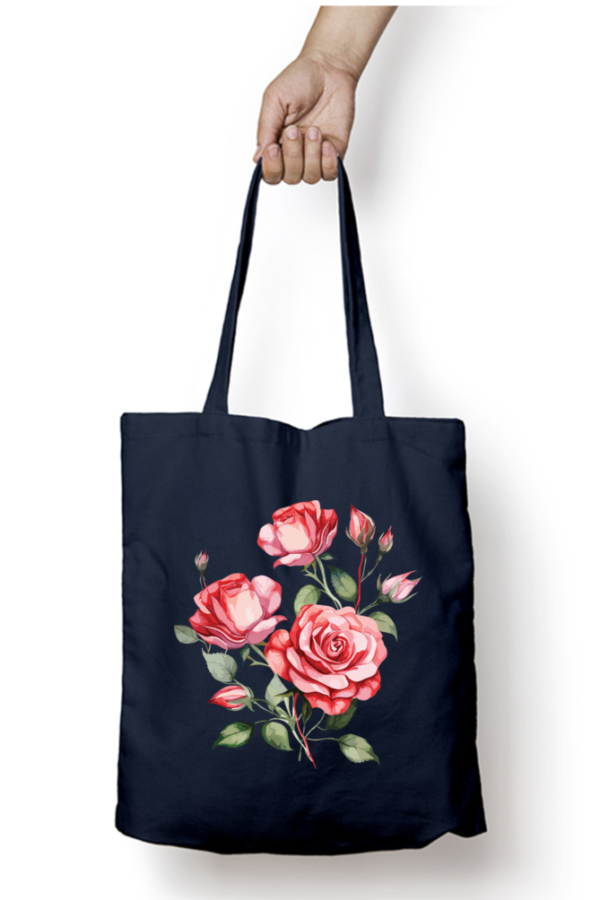 Unisex Tote Bag with Zipper (Flowers)
