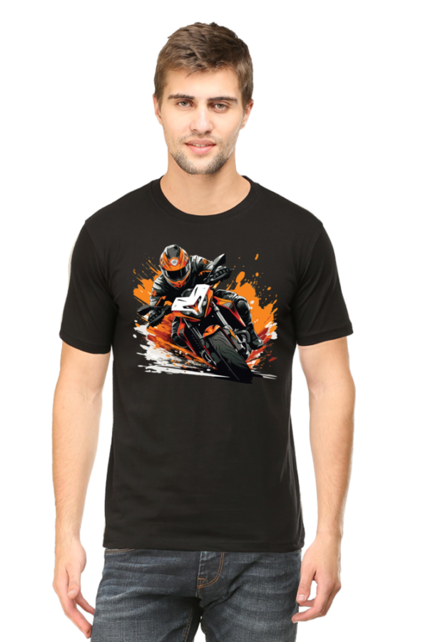 Round Neck Half Sleeve Tee (Bike Rider)