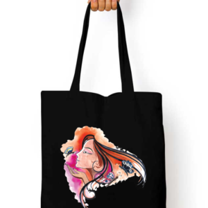 Unisex Tote Bag with Zipper (Women and Butterflies)