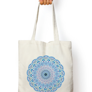 Unisex Tote Bag with Zipper (Mandala)