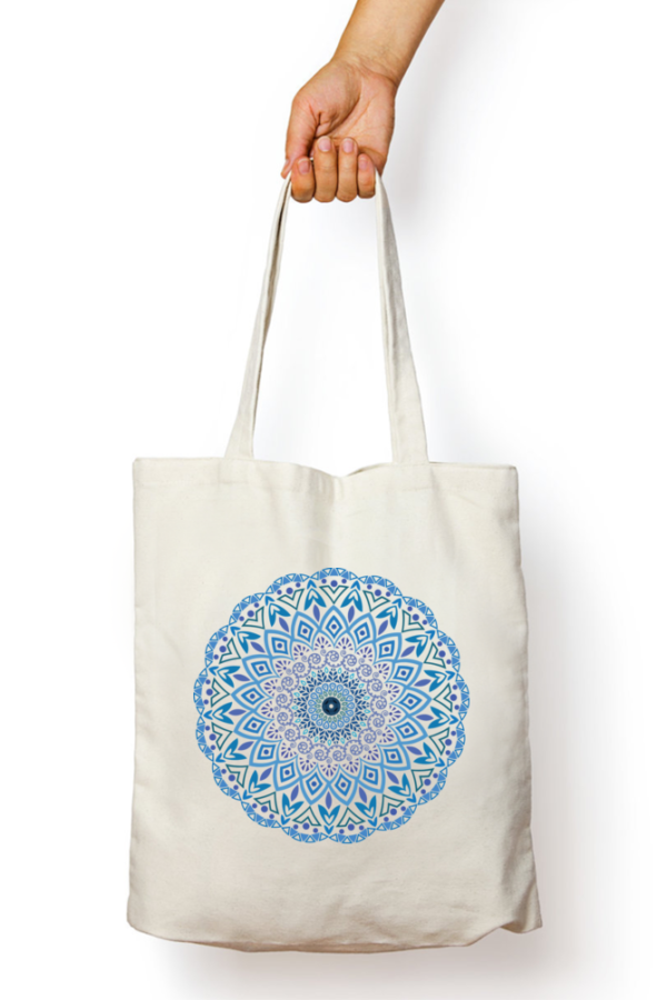 Unisex Tote Bag with Zipper (Mandala)