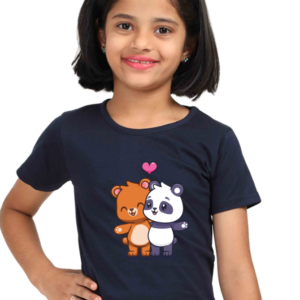 Round Neck Half Sleeve Tee (Loving Pandas)