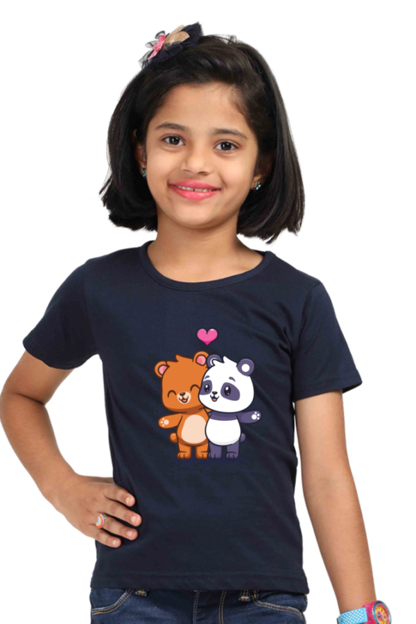 Round Neck Half Sleeve Tee (Loving Pandas)